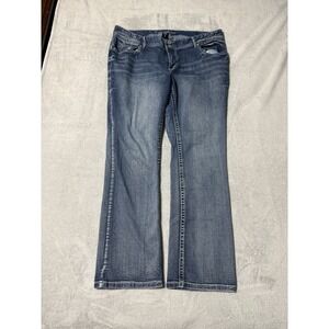 Ariya Jeans Women's 18 Blue Bootcut Low Rise Stretch Medium Wash Denim 37x30